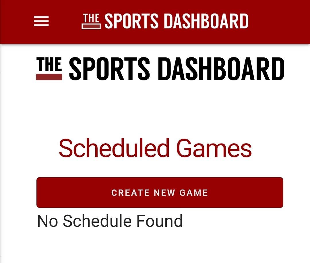 Scheduled Games Page